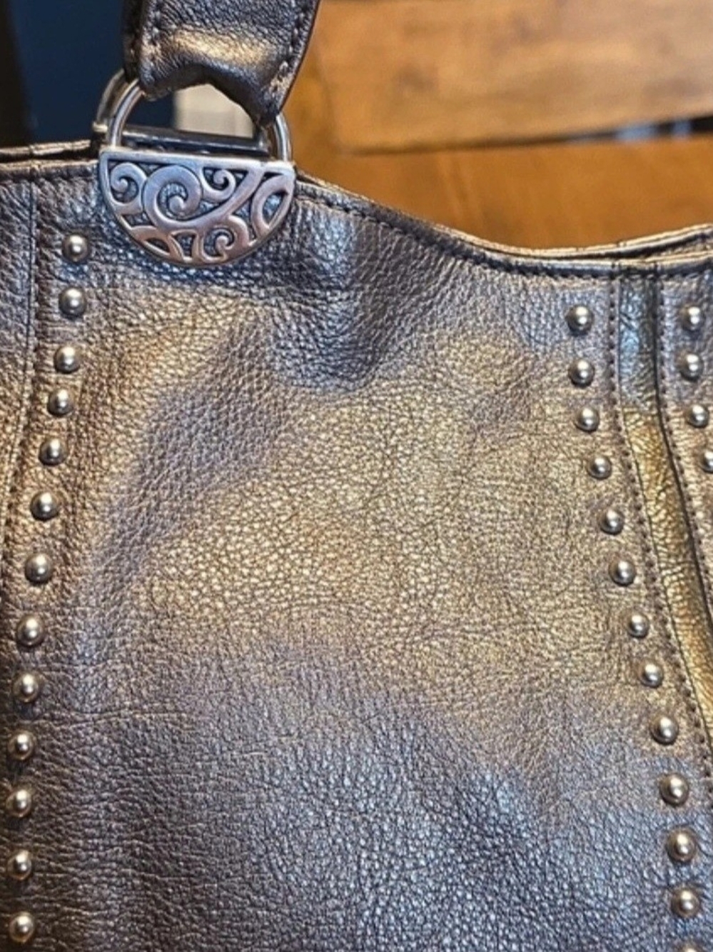 Brighton Andie Metallic Studded Shoulder Bag Pretty Tough Collection - Picture 7 of 15